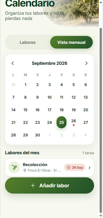 Calendario, vista mensual