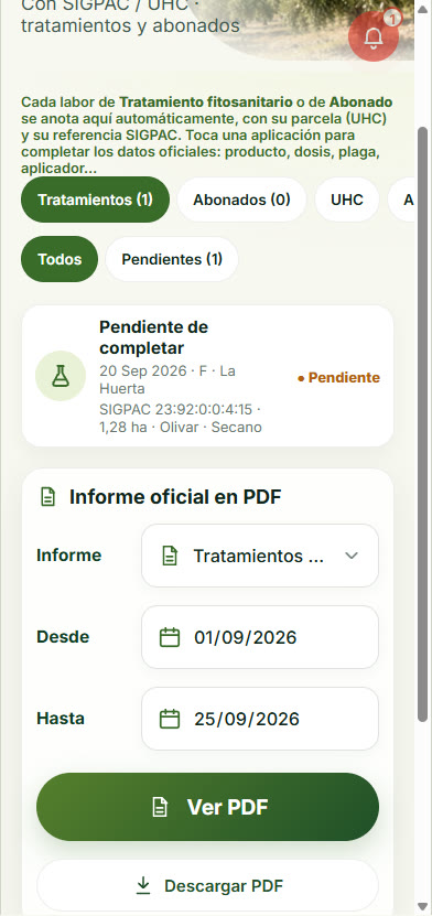 Aplicación pendiente de completar