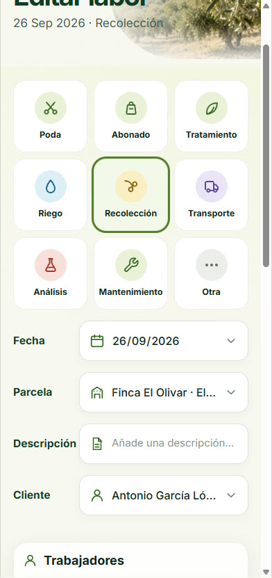 Editar labor, arriba