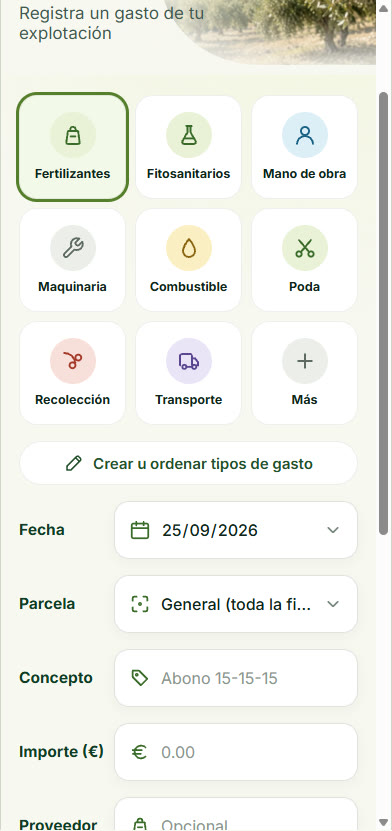Nuevo gasto