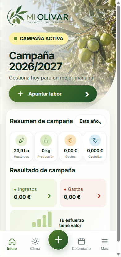 Pantalla de inicio