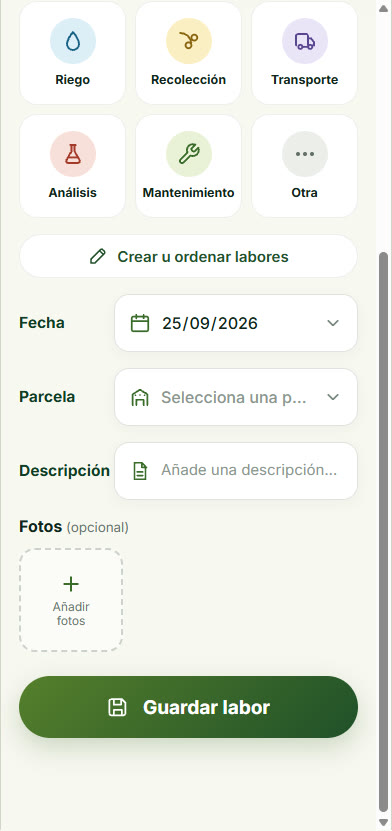 Formulario de labor