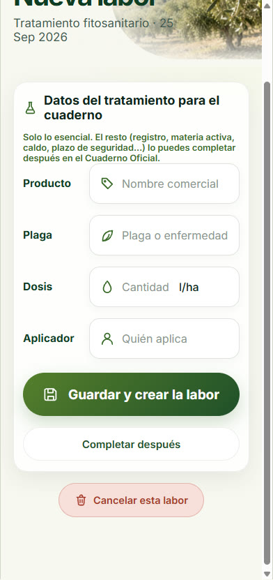 Datos del tratamiento